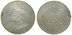 Alemania. 5 mark. 1901. A. Guillermo II. Prusia. KM#526. Ag 27,76 gr. Prussia. Wilhelm II (1888-1918). Bicentennial of the Kingdom of Prussia. Canto: ...