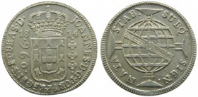 Brasil. 960 reis. 1814. B. KM#307.1. Ag 26,89 gr. Joannes VI. (Rey de Portugal).  Grado: MBC