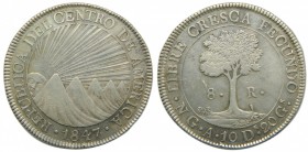 República del Centro de América. 8 reales. 1847/6. NG A. KM#4. Ag 26,94 gr.  Grado: EBC