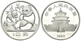 China. China people´s Republic. 10 yuan. 1983. Serie Panda. KM#67. (PAN 11A). Ag 27,17 gr. PCGS PR68   Grado: PROOF
