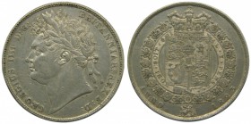 Gran Bretaña. 1/2 crown. 1823. KM#688. Ag 14,08 gr. Georgius III. 1/2 corona. Grado: MBC+