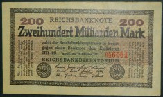 Alemania. 200 Milliarden Mark. 15.10.1923. (Pick 121 a). Papel amarillento por el tiempo.  Grado: SC-