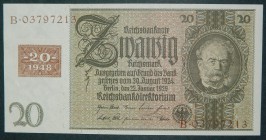 Alemania. República Democrática Alemana. 20 Deutsche Mark. 1948. old date 22.1. 1929. (Pick 5 b).  Grado: SC