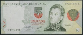 Argentina. 5 pesos. ND (1992-97). (Pick 341 b).  Grado: SC-