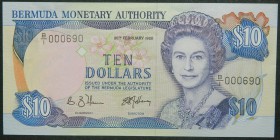 Bermudas. 10 dollars. 20.2.1989. (Pick 36). 10 dólares.  Grado: SC