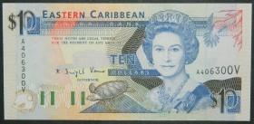 Estados del Caribe Oriental. 10 dollars. ND (1993). (Pick 27 v). 10 dólares.  Grado: SC