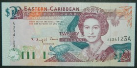 Estados del Caribe Oriental. 20 dollars. ND (1993). (Pick 28 a). 20 dólares.  Grado: SC