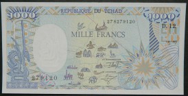 Chad. 1000 francs. 1.1.1992. (Pick 10A c). 1000 francos. République du Tchad. Grado: EBC