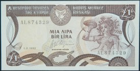 Chipre. 1 pound. Bir lira. 1.2.1992. (Pick 53 b). Grado: SC-