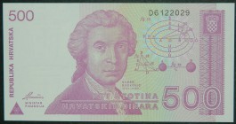 Croacia. 500 Dinara. 8.10.1991. (Pick 21 a).  Grado: SC