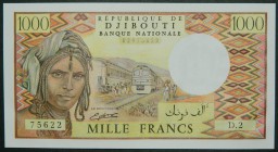 Djibouti. 1000 francs. ND 1988. (Pick 37 b). 1000 francos.  Grado: SC-