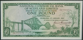 Escocia. 1 pound. 4.1.1967. (Pick 271 a). Leve marquita central.  Grado: SC-