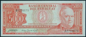 Paraguay. 5000 guaraníes. L. 1952 (1982). (Pick 208).  Grado: SC