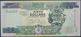 Islas Salomón. 50 dollars. ND (2001). (Pick 24). 50 dólares. Número de serie bajo.  Grado: SC