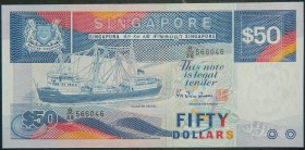 Singapur. 50 dollars. ND (1987). (Pick 22a). 50 dólares.  Grado: SC