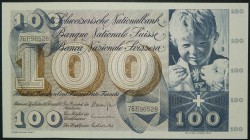 Suiza. 100 franken. 10.2.1971. (Pick 49 m).  Grado: SC-