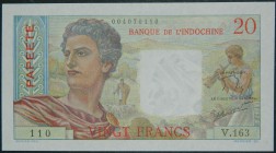 Tahití. 20 francs. ND (1963). (Pick 21 c). Leves pliegues.  Grado: SC-