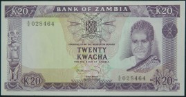 Zambia. 20 kwacha. ND (1969). (Pick 13 c). Grado: SC