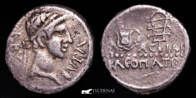 Juba II, with Kleopatra Selene Silver Denarius 3,07 g. 17 mm. Caesarea 17-18 A.D. Good very fine