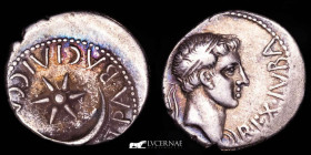 Juba II, with Kleopatra Selene Silver Denarius 3,05 g. 18 mm. Caesarea 17-18 A.D. Choice very fine