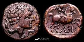 Celsa, ancient Hispania bronze As 17,33 g. 30 mm. Velilla del Ebro, Zaragoza 120-80 B.C. AU (About Uncirculated)