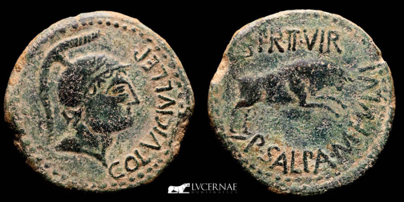 Ancient Hispania - Celsa (50-30 a.C.). Bronze As (15,80 g. 29 mm..) Celsa mint (...