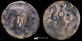 Icalcuscen bronze As 16,42 g. 31 mm Iniesta 120-80 B.C. S·P countmark (Societates Publicanorum)