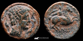 Iltirta Æ Bronze As 12,54 g. 27 mm. Hispania, Lleida, Cataluña 200-20 BC. VF