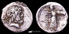 L. Procilius Silver denarius 3.24 g. 19 mm. Rome 80 B.C. Good very fine