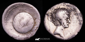 Octavian Silver Denarius 3.54 g., 18 mm. Rome 35-34 B.C. Good fine
