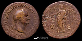 Vespasian Bronze Sestertius 24.29 g. 33 mm Rome 71 AD Very fine