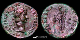 Nerva Bronze As 10,71 g., 28 mm. Rome 97 A.D. nEF