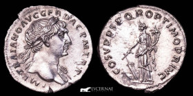 Trajan Silver Denarius 3,01 g., 19 mm. Rome 103-111 AD AU (About Uncirculated)