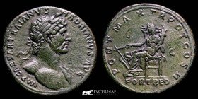 Hadrian 117-138 Bronze Sestertius 27,09 g. 34 mm. Rome 118 Extremely fine