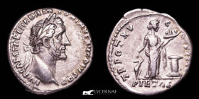 Antoninus Pius Silver Denarius 3.46 g., 19 mm. Rome 151/2 AD AU (About Uncirculated)