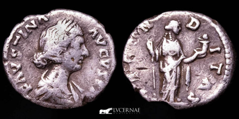 Roman Empire - Faustina II Augusta (147-175 A.D.). Silver denarius (2,53 g. 18 m...