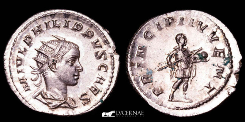 Roman Empire - Philip II. Silver antoninianus (4,07 g. 23 mm.), Prince of the Yo...