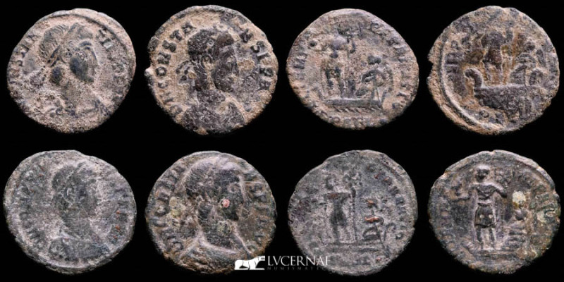 Roman Empire - Lot comprising four (4) bronze coins:

1.- Constantius II AE maio...