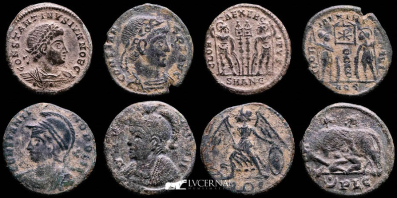 Roman Empire - Lot comprising four (4) bronze coins:

1.- Constantine II as caes...