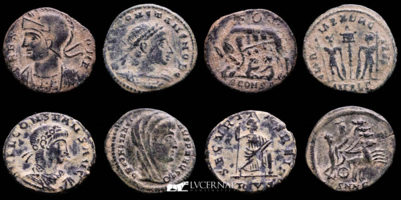 Roman Empire - Lot comprising four (4) bronze coins:

1.- Divus Constantine I AE...