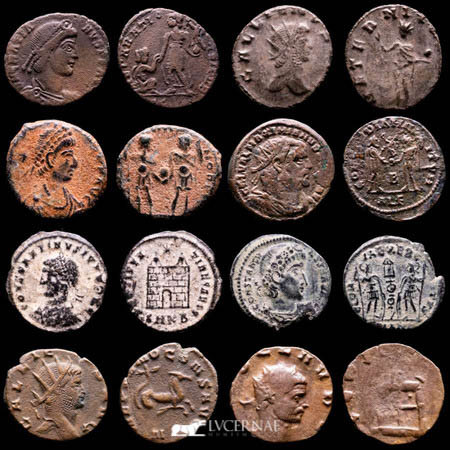 Roman Empire - Lot comprising eight (8) coins:

Gratian, Gallienus (2), Claudius...