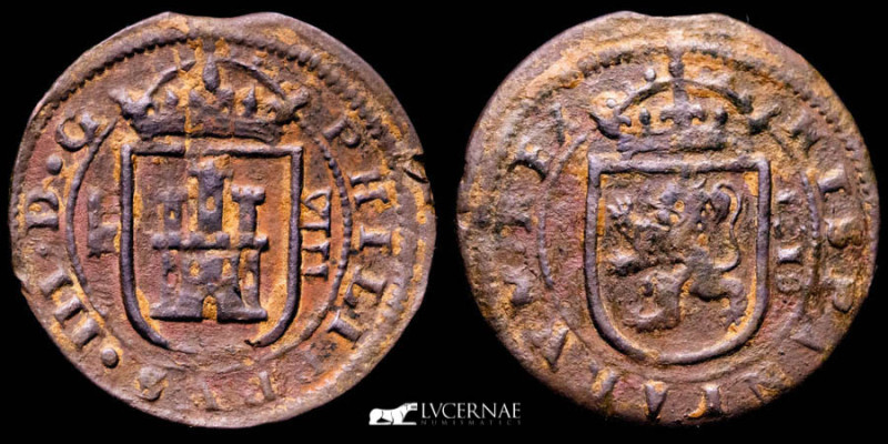 Spain - Felipe III (1598-1621). 

8 maravedís (5,80 g. 27 mm.). 1618. Segovia. 
...