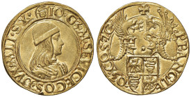 COLLEZIONE A.S. MILANO Gian Galeazzo Maria Sforza (1476-1494) Doppio ducato - MIR 215/1 AU (g 6,99) RR Una piccola tacca ad h 6 del ciglio del D/ ma e...