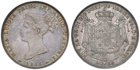 COLLEZIONE A.S. PARMA Maria Luigia (1815-1847) 5 Lire 1815 - Gig. 5 AG (g 25,00) Esemplare di conservazione eccezionale con splendida patina iridescen...