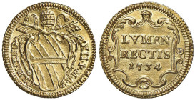 COLLEZIONE A.S. Clemente XII (1730-1740) Scudo d'oro 1734 A. V - Munt. 13 AU (g 3,09) Splendido esemplare

Status: qFDC