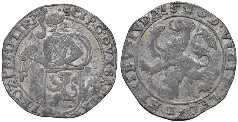 BOZZOLO Scipione Gonzaga (1613-1670) Tallero del leone da 3 lire 1659 - MIR 58 (...