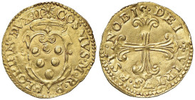 FIRENZE Cosimo I (1537-1574) Scudo d'oro - MIR manca AU (g 3,37) RRRRR Variante inedita, simile al MIR 115, ma con croce non accantonata da 4 palle ag...