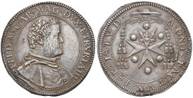 FIRENZE Ferdinando I (1587-1609) Piastra 1587 con busto cardinalizio - MIR 201/2 AG (g 32,01) R Esemplare di buona qualità, con rilievi alti e ben def...