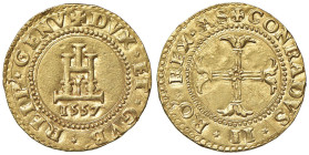 GENOVA Dogi Biennali (1528-1797) Doppia 1557 sigla A S - MIR 205/1 AU (g 6,74) RRR Minimi graffietti ma splendido esemplare. Questa è la prima data de...