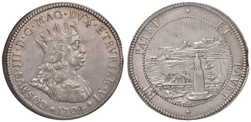 LIVORNO Cosimo III (1670-1723) Tollero 1704 - MIR 64/19 AG (g 27,07) RR Bellissi...